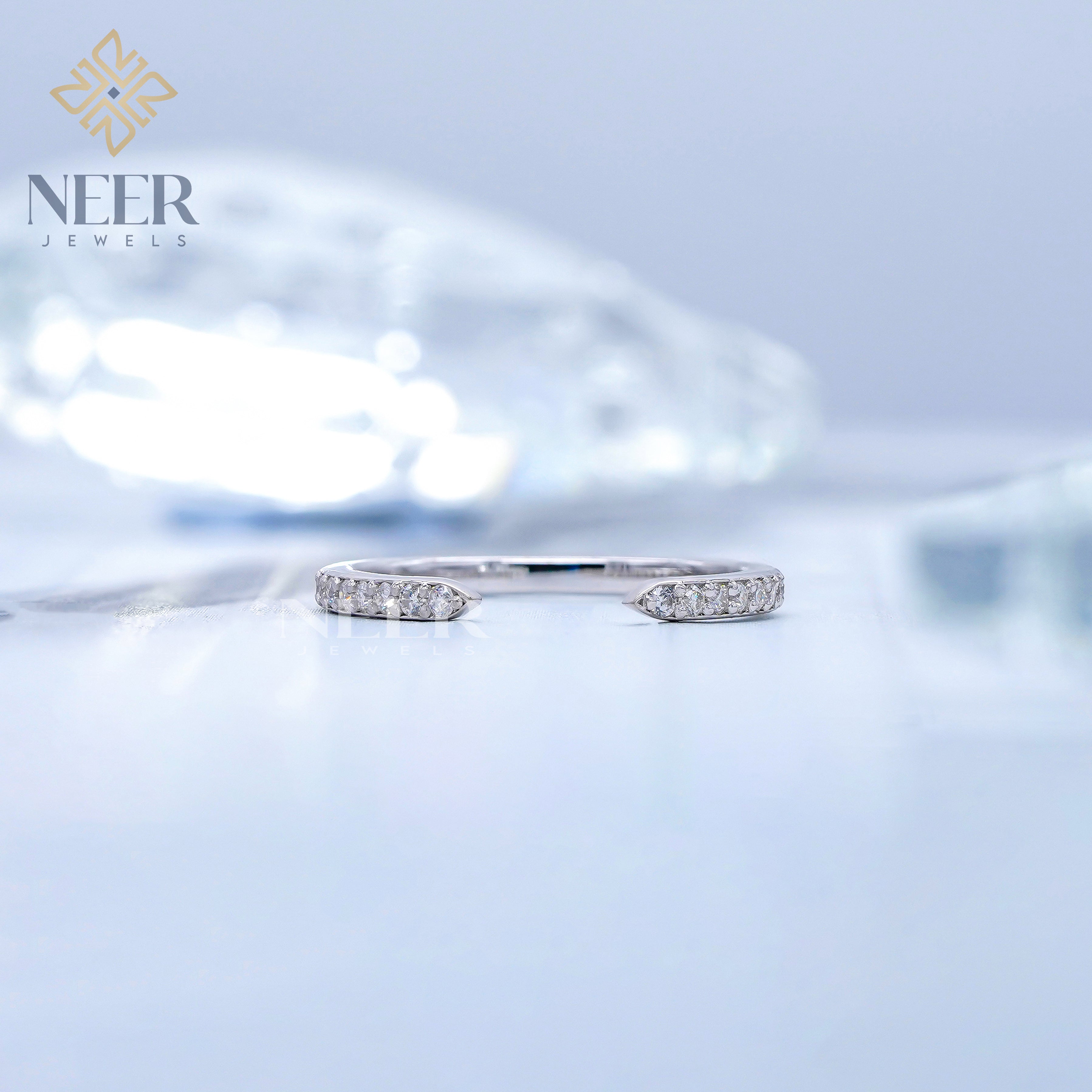 Open Gap Round wedding Ring,Anniversary Gift for her