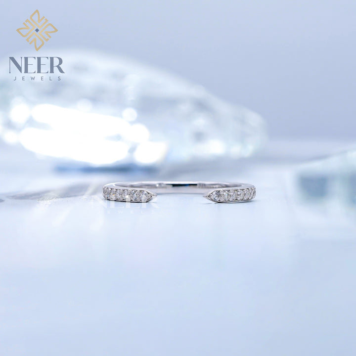 Open Gap Round wedding Ring,Anniversary Gift for her