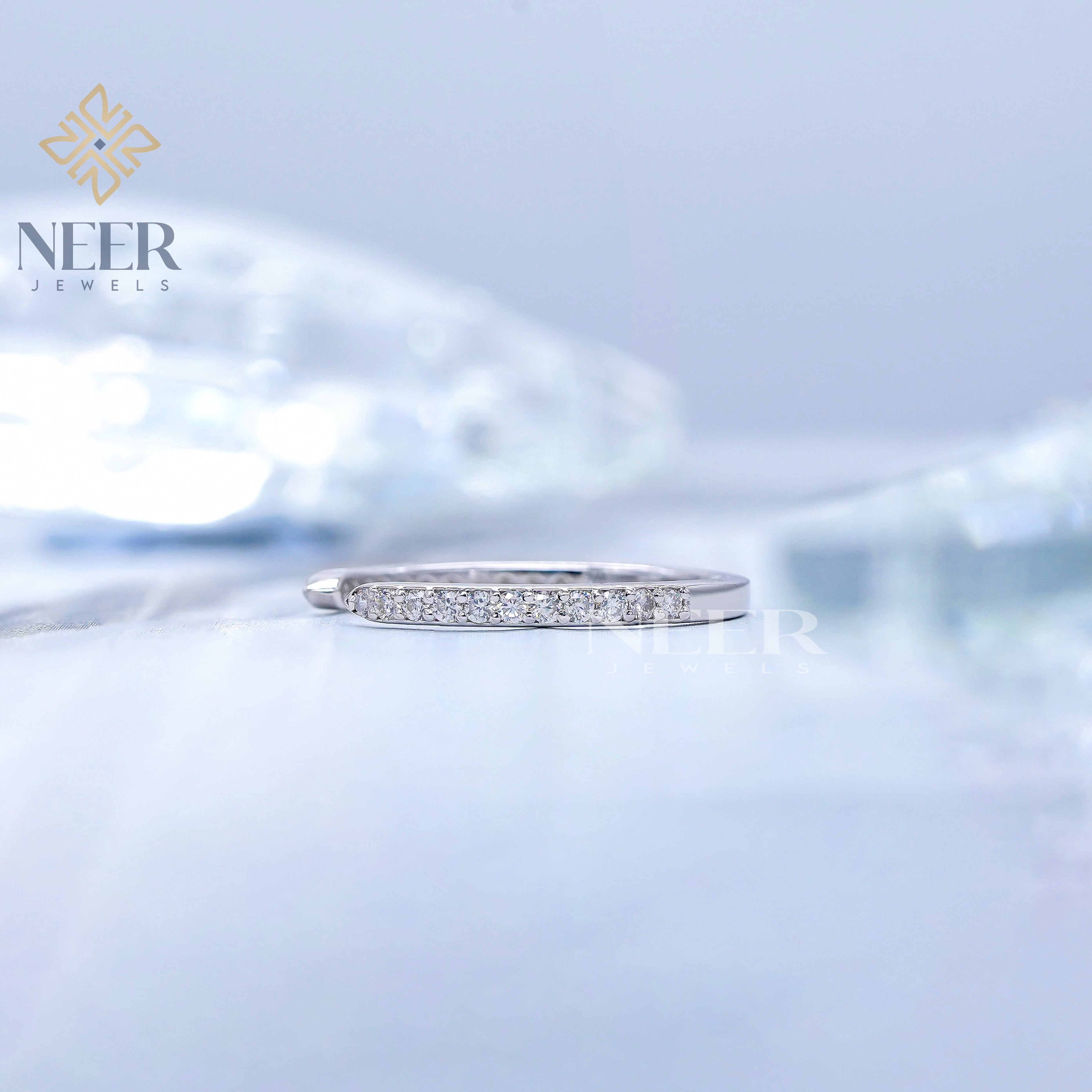 Open Gap Round wedding Ring,Anniversary Gift for her