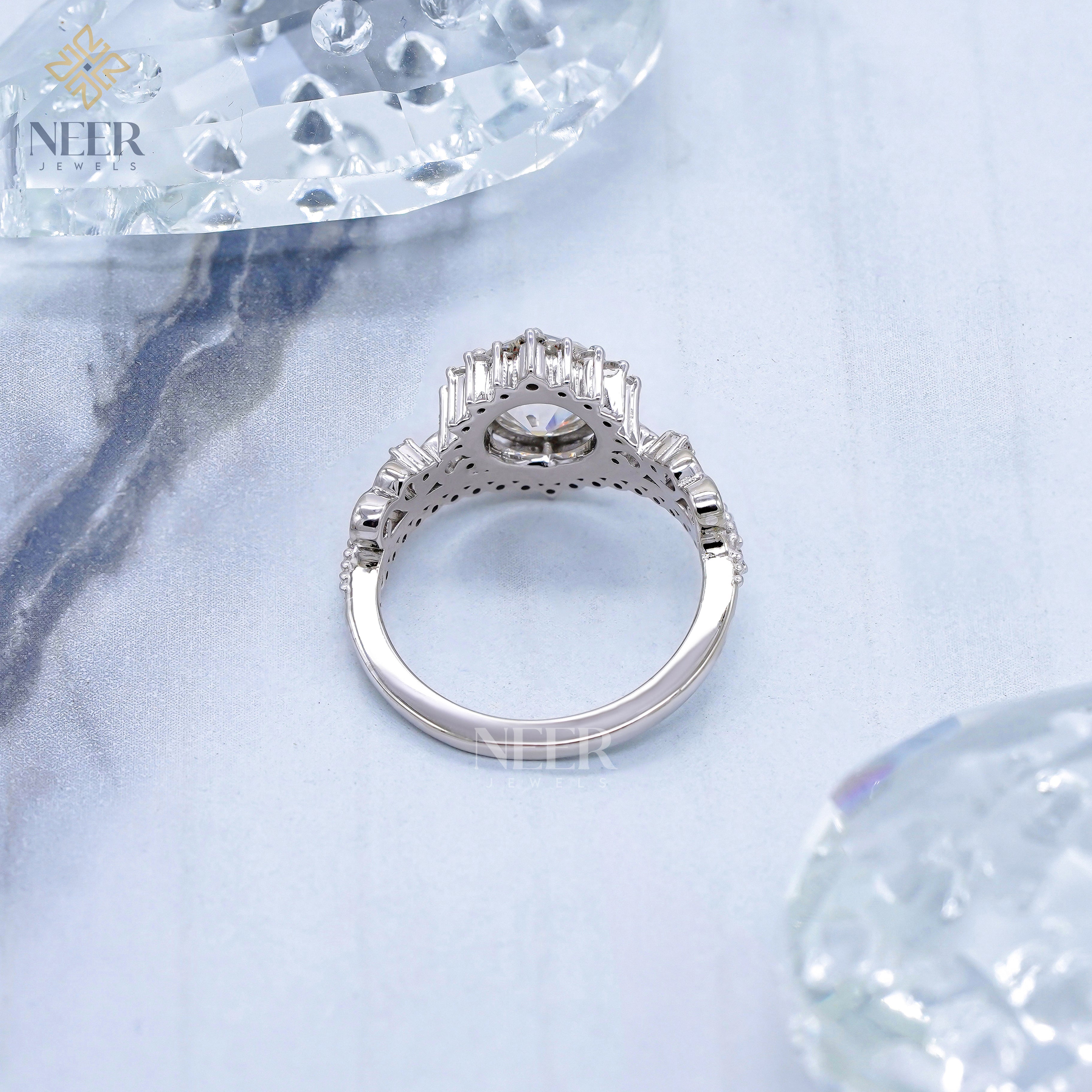 Old Mine cut Round Vintage Engagement Ring,Anniversary Ring