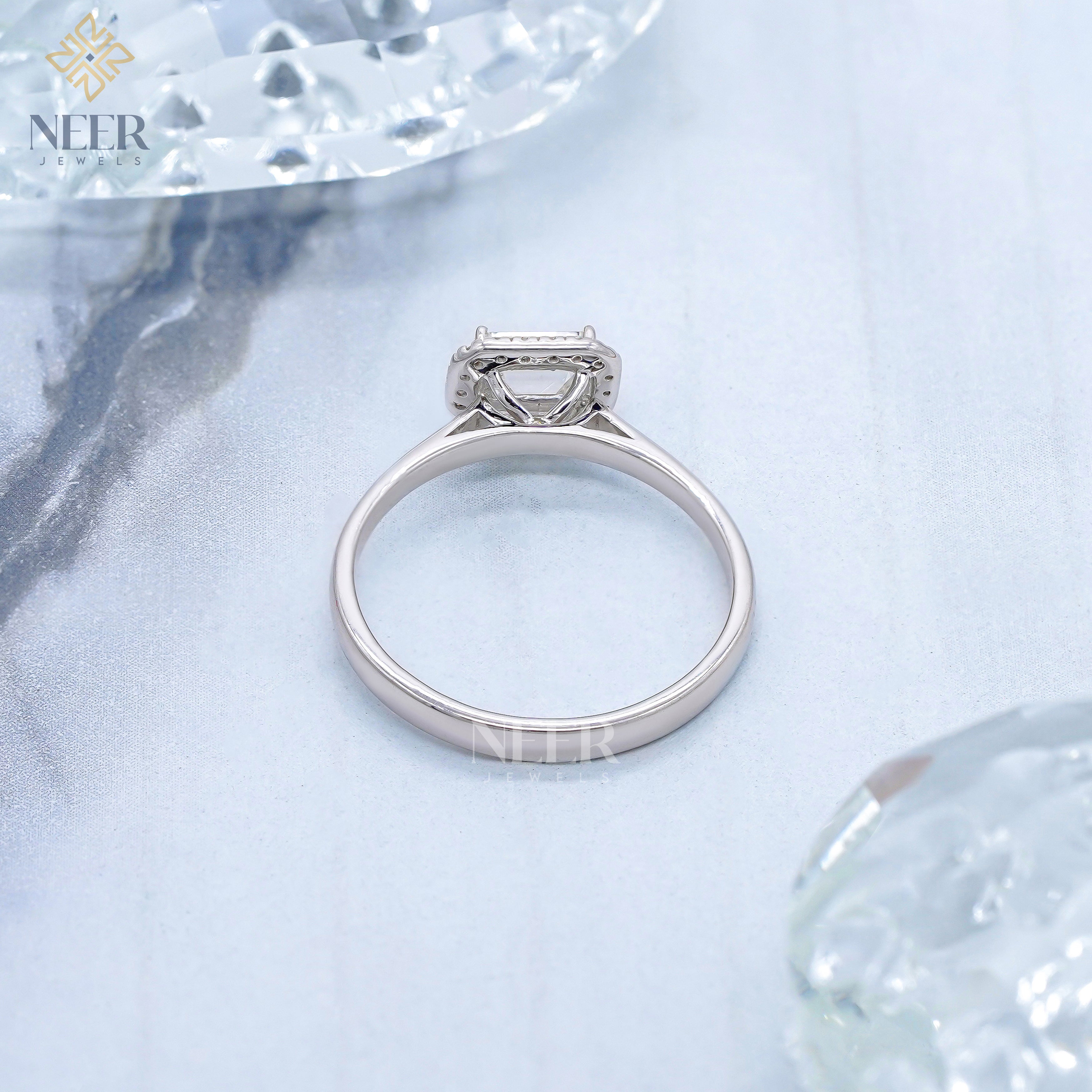 Emerald Cut Moissanite Annivesary Gift Ring,Everyday Wear Ring