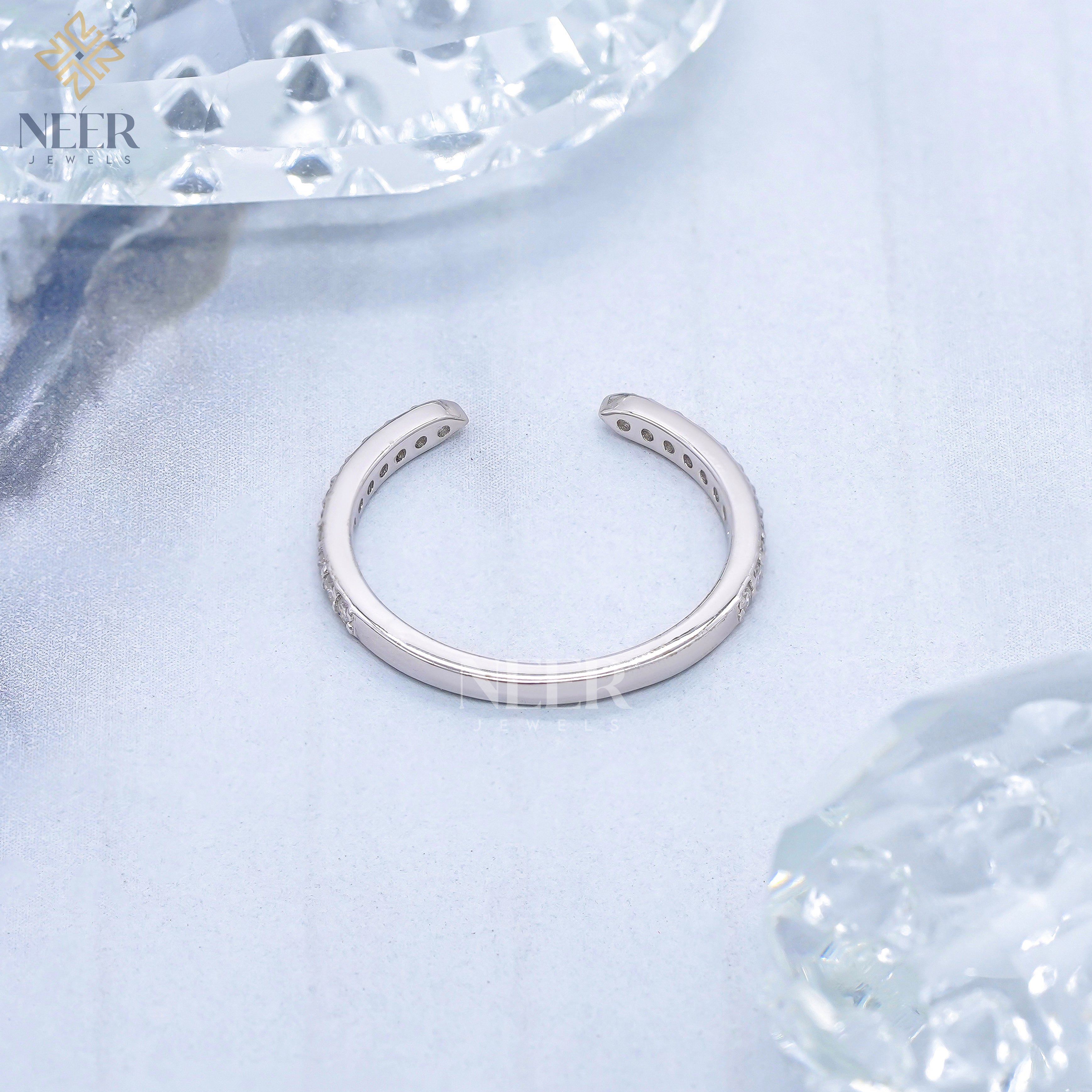 Open Gap Round wedding Ring,Anniversary Gift for her