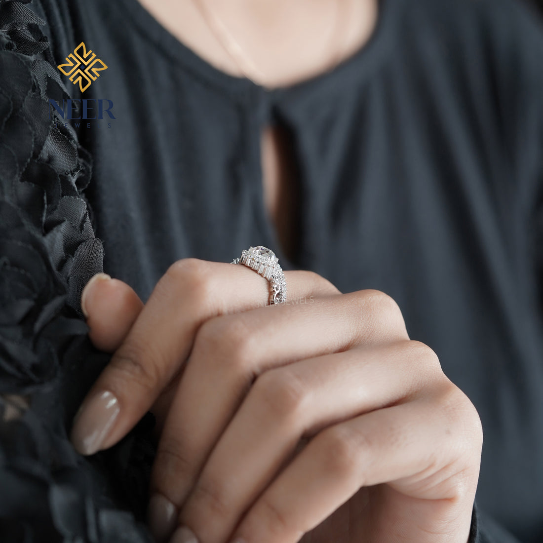 Old Mine cut Round Vintage Engagement Ring,Anniversary Ring