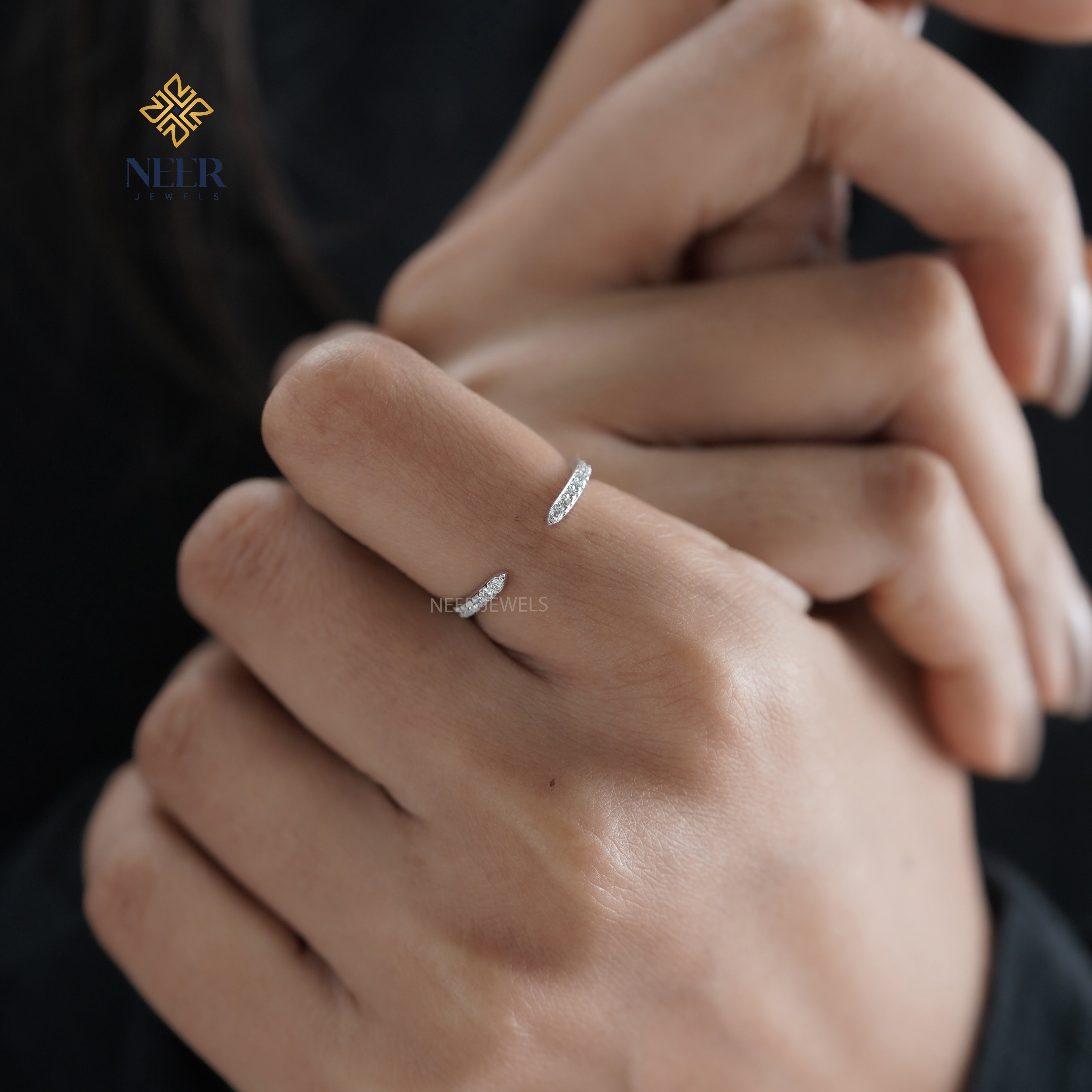 Open Gap Round wedding Ring,Anniversary Gift for her