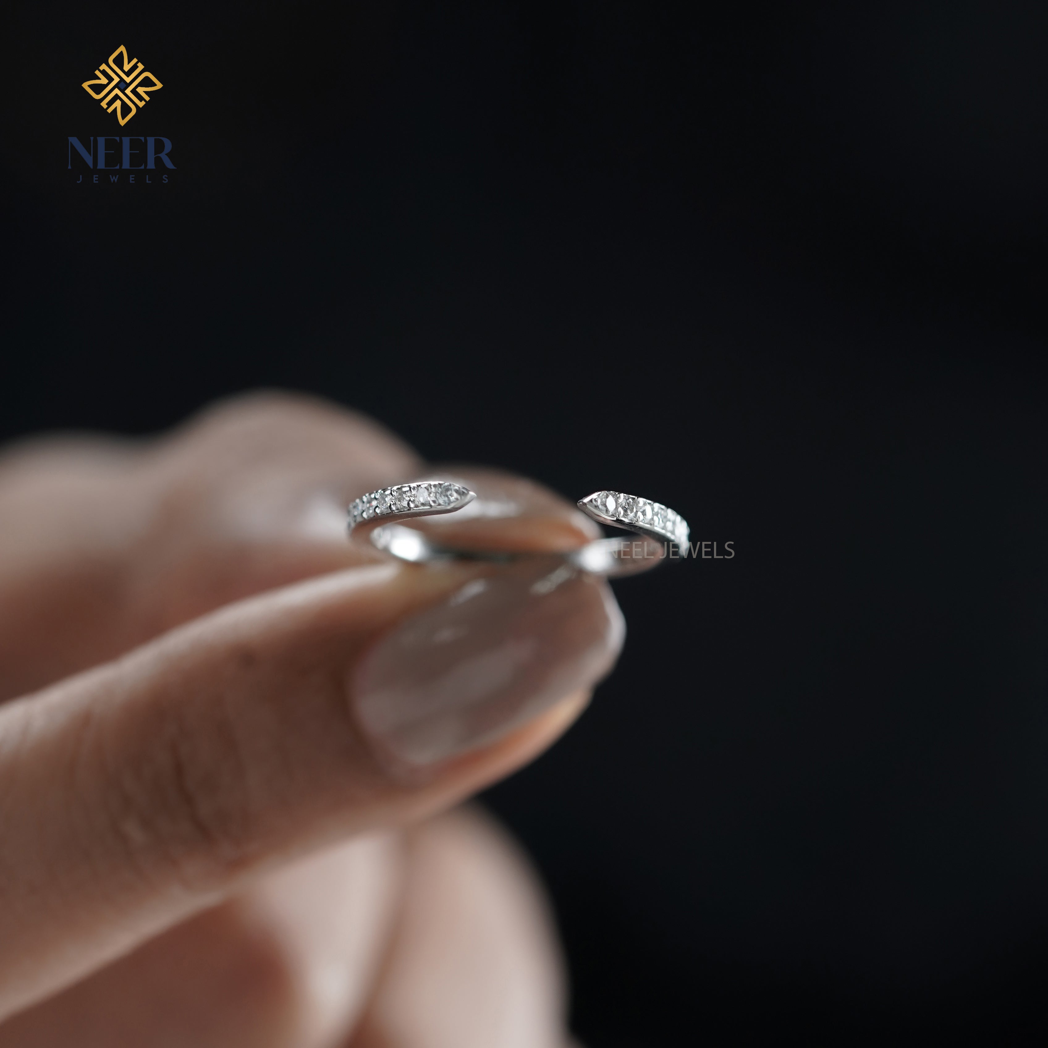 Open Gap Round wedding Ring,Anniversary Gift for her