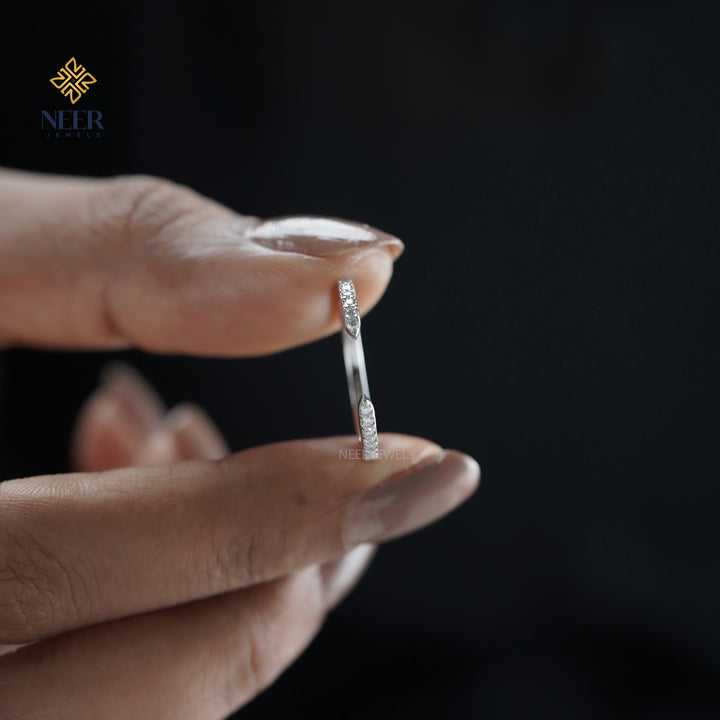 Open Gap Round wedding Ring,Anniversary Gift for her